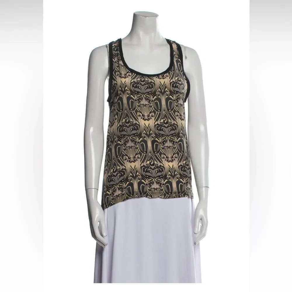 M Missoni Tank Top Silk front Moral/Elastine/Wool Black EUC XS